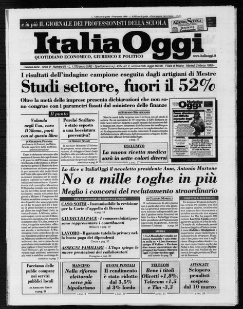 Italia oggi : quotidiano di economia finanza e politica